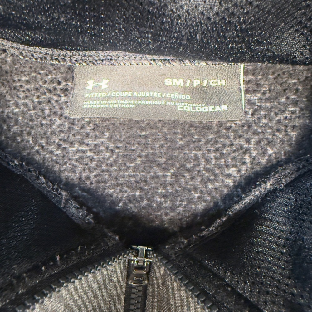 Under Armour Quarter Zip Pullover Size Small ColdGear Fitted Gray 1311210 - Picture 3 of 8